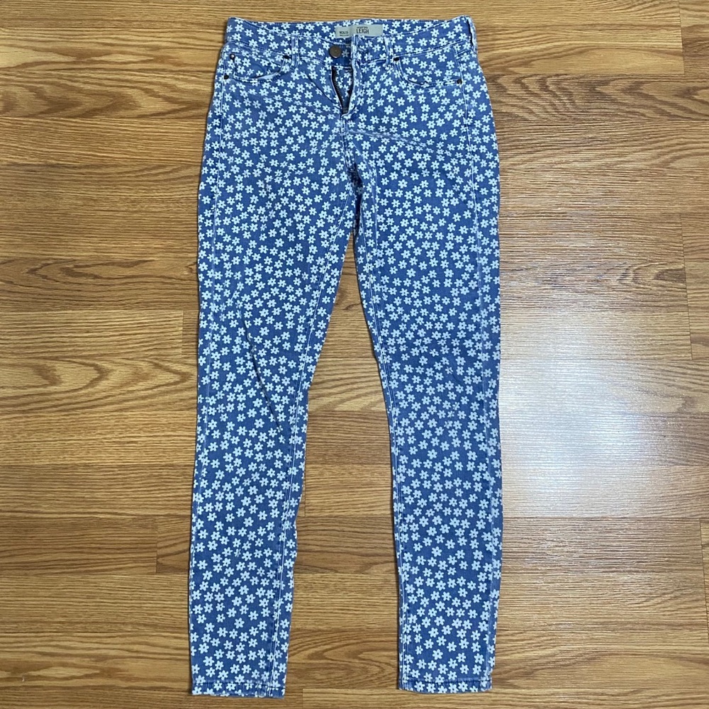Topshop Moto Leigh Flower Printed Skinny Jeans
